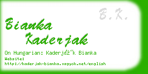 bianka kaderjak business card